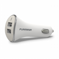 PureGear 4,8A Dual USB autonabíječka - bílá