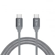 Nevox – USB-C na USB-C kabel 20V/5A (100W) Emark IC, 1m, stříbrno šedý