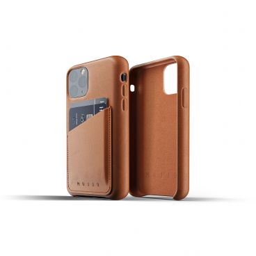 MUJJO Full Leather Wallet Case pro iPhone 11 Pro - žlutohnědý