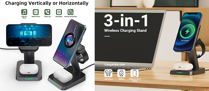 Acefast E3 desktop 3-in-1 wireless charging stand
