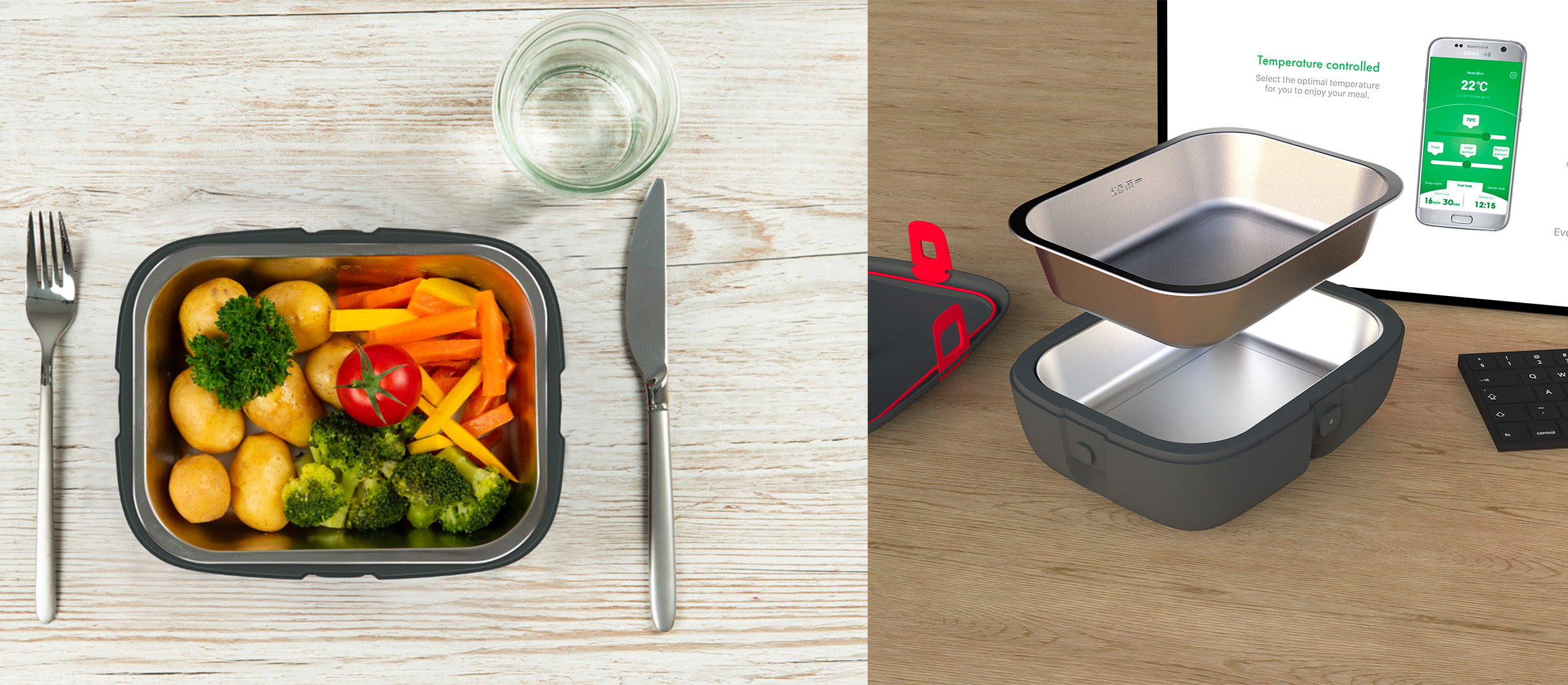 Faitron HeatsBox Go, Electric Lunch Box, Mobile Warming Box for Heating  Food, App Controllable