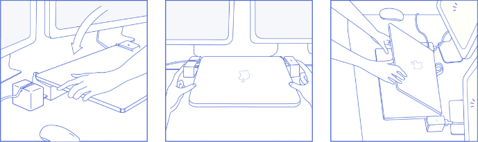 uchycení MacBooku Pro do dokovací stanice LandingZONE DOCK PRO
