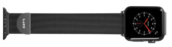 LAUT Steel Loop – pásek na Apple Watch 42/44 mm, milánský tah, Black – odstín Space Gray