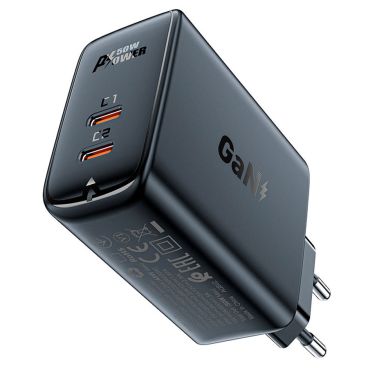 Acefast PD50W GaN nabíječka, černá