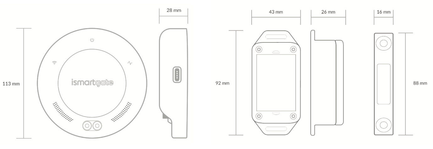  ismartgate Standard Lite Gate dimensions