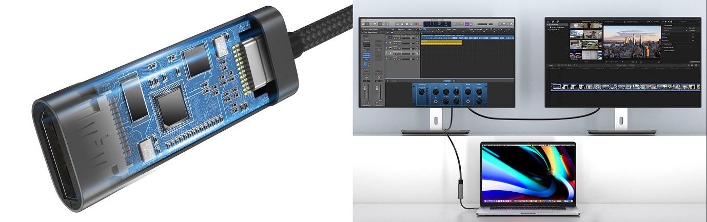 tomtoc USB-C – DisplayPort 1.4 adaptér, 4K@60/120Hz